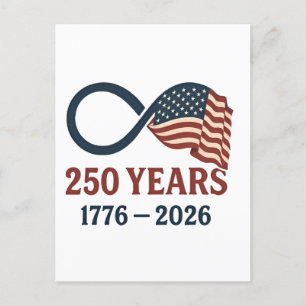 250 Jahre Jahrestag 1776-2026 USA Patriotic Feiertagspostkarte