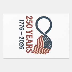 250 Jahre Jahrestag 1776-2026 USA Patriotic Geschenkpapier Set