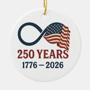 250 Jahre Jahrestag 1776-2026 USA Patriotic Keramik Ornament