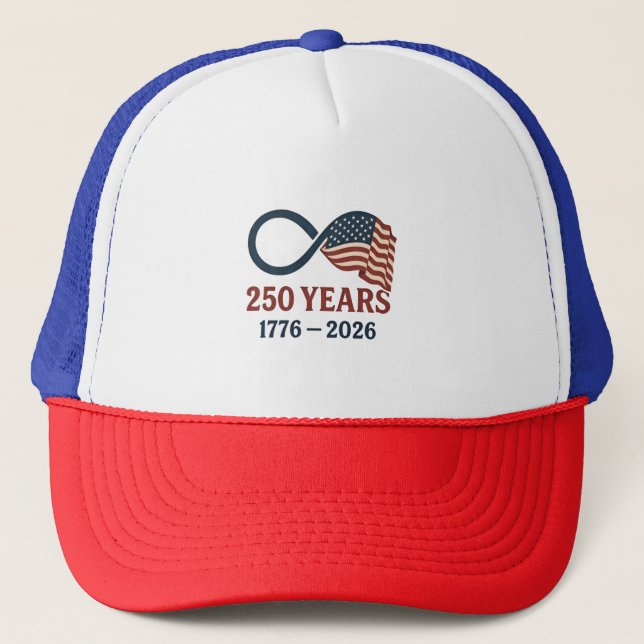 250 Jahre Jahrestag 1776-2026 USA Patriotic Truckerkappe (Vorderseite)