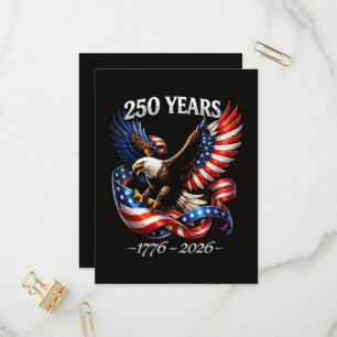 250 Jahre Jubiläum Adler Amerikanische Flagge Einladungspostkarte