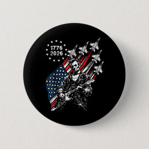 250 Jahre Kampfjets Flagge Abe Lincoln spielt Button