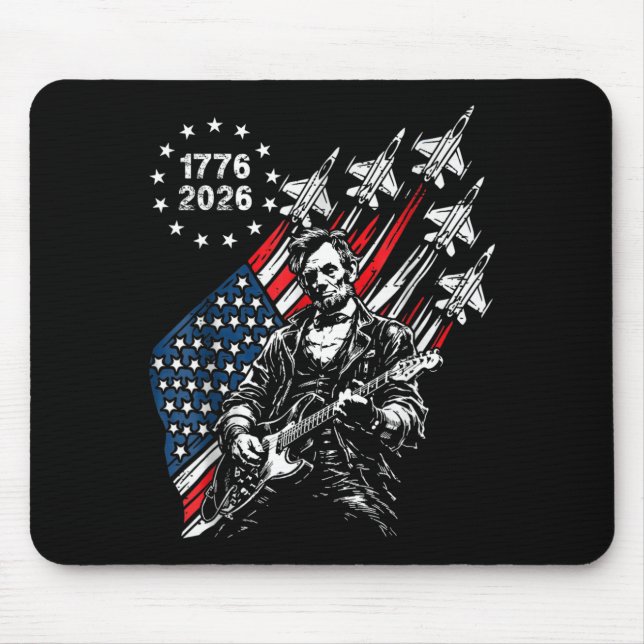 250 Jahre Kampfjets Flagge Abe Lincoln spielt Mousepad (Vorne)