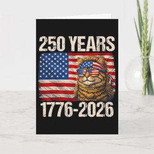 250 Jahre Katze Amerikanische Flagge 250. Jubiläum Karte