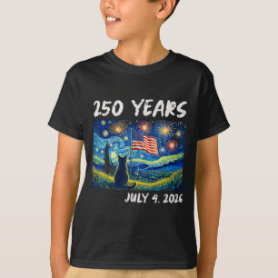 250 Jahre Katze Sternennacht 4. Juli 250. Jubiläum T-Shirt