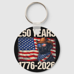 250 Jahre Labrador Amerikanische Flagge 250. Jubil Schlüsselanhänger