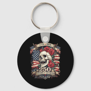 250 Jahre Legende Patriotischer Totenkopf Rose Ame Schlüsselanhänger