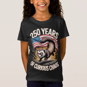 250 Jahre neugieriges Chaos Frettchen Kunst T-Shirt
