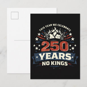 250 Jahre ohne Könige Patriotisch Einladungspostkarte