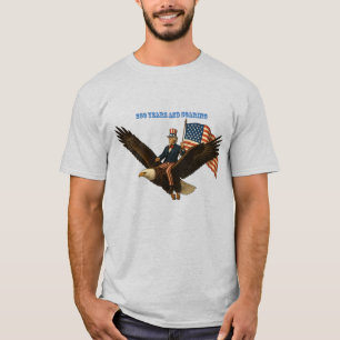 250 Jahre, Onkel Sam und amerikanische Flagge T-Shirt