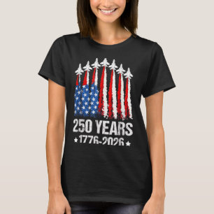 250 Jahre Patriotische amerikanische Flagge zum 4. T-Shirt