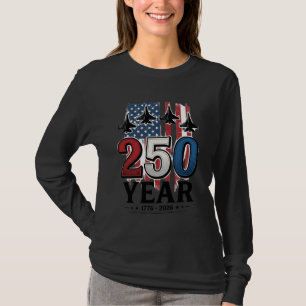 250 Jahre Patriotisches Jet Vintage Gravur Shirt D