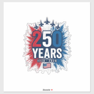 250 Jahre patriotisches Jets-Jubiläums-Vektordesig Aufkleber