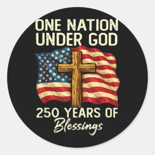 250 Jahre Segnung der Nation Christian USA 250. Ja Runder Aufkleber