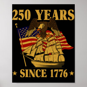 250 Jahre seit 1776 Patriotischer Adler Amerikanis Poster