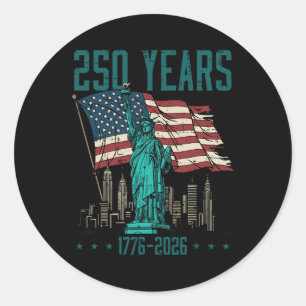 250 Jahre Statue Of Liberty 250. Jubiläum Wome Runder Aufkleber