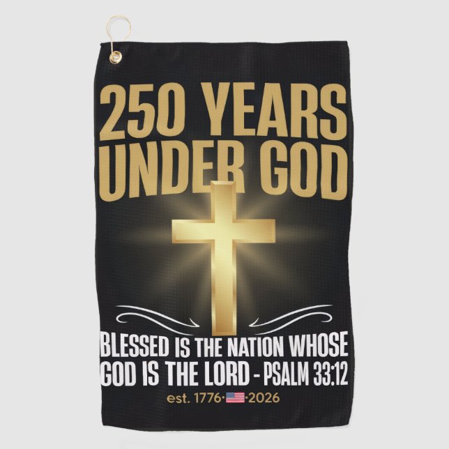 250 Jahre unter Gott Golfhandtuch (Vorderseite)