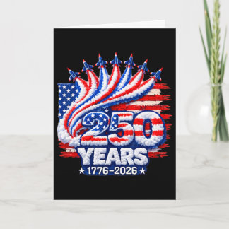 250 Jahre USA 1776 2026 4. Juli Jet Patriotisch Karte