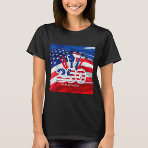 250 Jahre USA 1776 2026 4. Juli Jet patriotisch T-Shirt