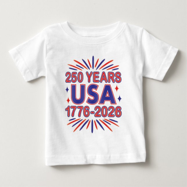 250 Jahre USA | 1776-2026 Halbjahr Baby T-shirt (Vorderseite)