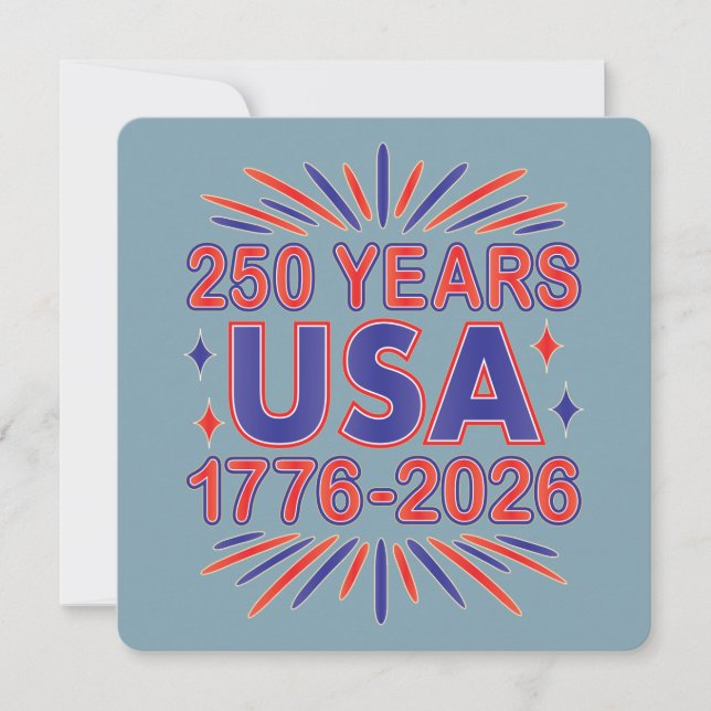 250 Jahre USA | 1776-2026 Halbjahr Einladung (Vorderseite)
