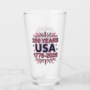 250 Jahre USA 1776-2026 Halbjahr Glas