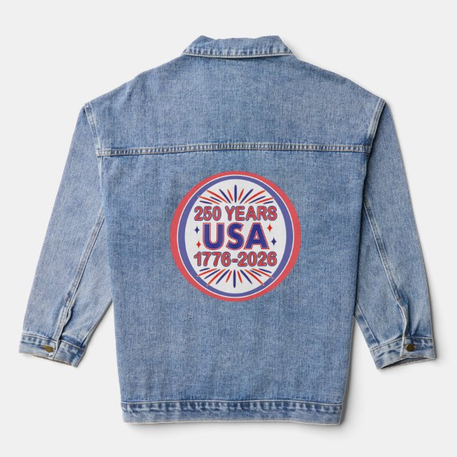 250 Jahre USA | 1776-2026 Halbjahr Jeansjacke (Rückseite)