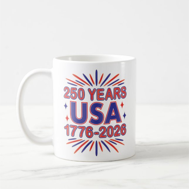 250 Jahre USA | 1776-2026 Halbjahr Kaffeetasse (Links)