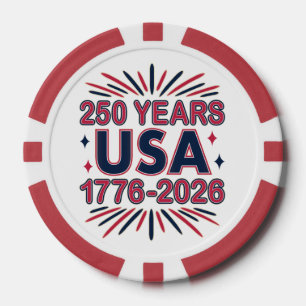 250 Jahre USA   1776-2026 Halbjahr Pokerchips