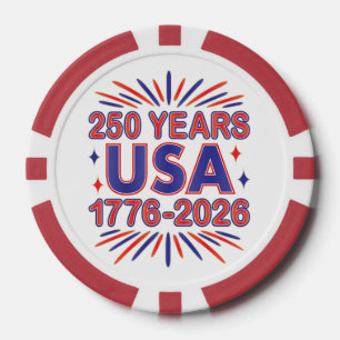 250 Jahre USA 1776-2026 Halbjahr Pokerchips