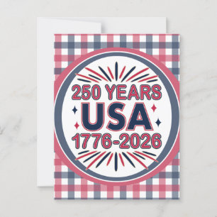 250 Jahre USA   1776-2026 Halbjahr Postkarte