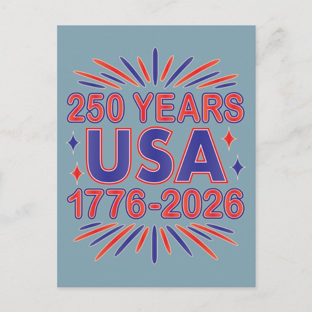 250 Jahre USA | 1776-2026 Halbjahr Postkarte (Vorderseite)