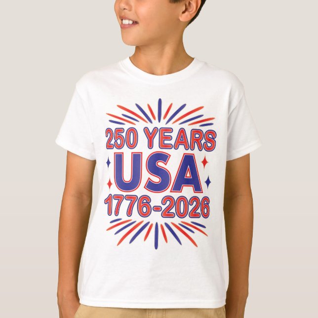 250 Jahre USA | 1776-2026 Halbjahr T-Shirt (Vorderseite)