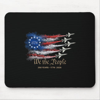 250 Jahre USA 1776–2026 Patriotische Kampfflugzeug Mousepad