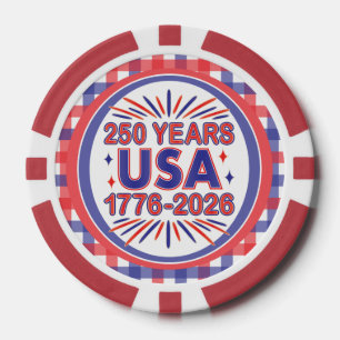 250 Jahre USA 1776–2026 Semiquincentennial Pokerchips