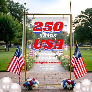 250 Jahre USA Gemeinschaftsfest Willkommen Acrylschild