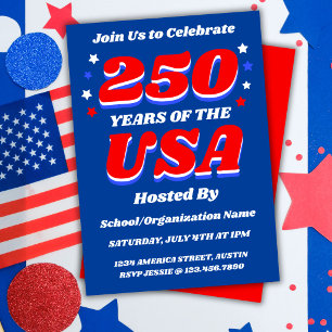 250 Jahre USA-Party Anpassbar Patriotisch Einladung