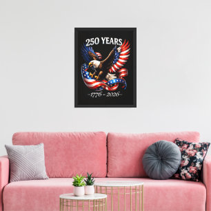 250-Jahres-Jubiläum-Adler-Amerikanische-Flagge Leinwanddruck