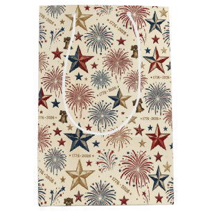 250. Jahrestag Amerika Patriotisch 4. Juli Mittlere Geschenktüte