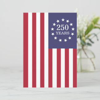 250. Jahrestag Amerika Patriotisches USA Unabhängi Feiertagskarte