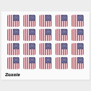 250. Jahrestag Amerika Patriotisches USA Unabhängi Quadratischer Aufkleber