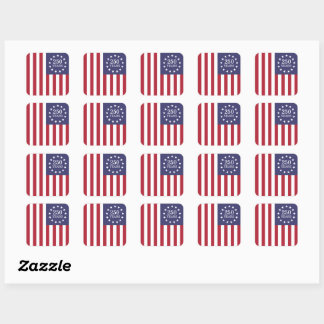 250. Jahrestag Amerika Patriotisches USA Unabhängi Quadratischer Aufkleber