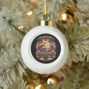250. Jahrestag der Unabhängigkeit der USA 1776 202 Keramik Kugel-Ornament