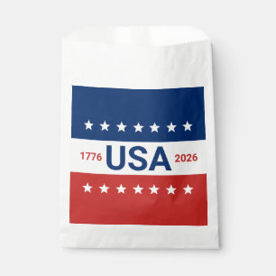 250. Jahrestag der USA 1776 2026 Rot Weiß Blau Geschenktütchen