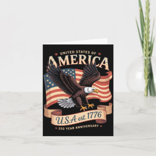 250. Jahrestag der USA 4. Juli Amerikanisch Karte