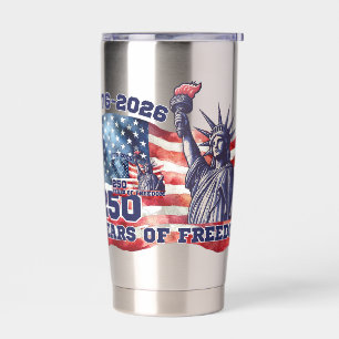 250. Jahrestag der USA-Flagge Freiheit Freiheit Thermobecher