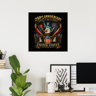 250. Jahrestag der USA Patriotischer Adler Poster