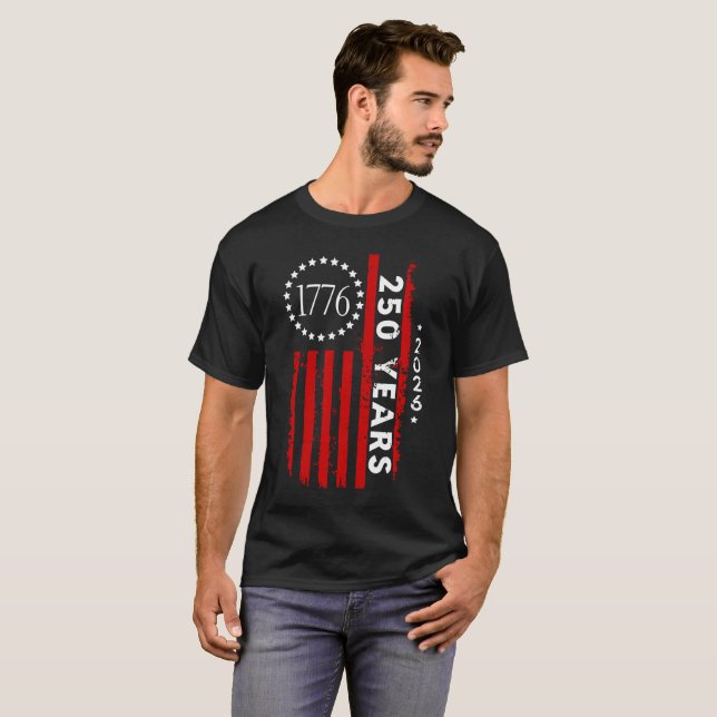 250. Jahrestag Männer Amerika  T-Shirt (Vorne ganz)