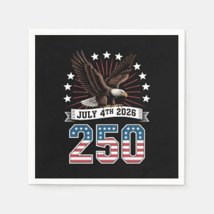 250. Jahrestag Patriotisch 4. Juli 1776 2026 Serviette