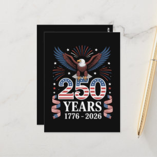 250. Jahrestag USA 1776 2026 Patriotischer Adler Postkarte